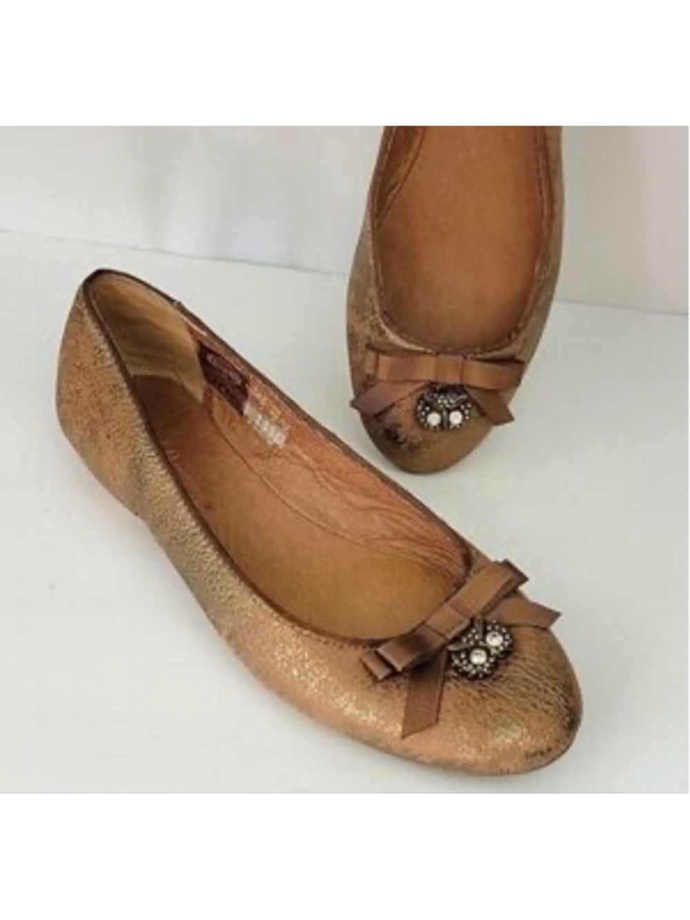 NWOT Fossil RARE Bronze Metallic Ballet Flats Size 8.5